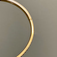 1958 Modernist Swedish 18k Gold Hinged Bangle with Pearls - by Stigbert - 7 inch interior circumference