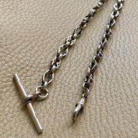 English Antique Sterling Silver Watch Chain (bracelet or necklace extender)- 12.3 inch length