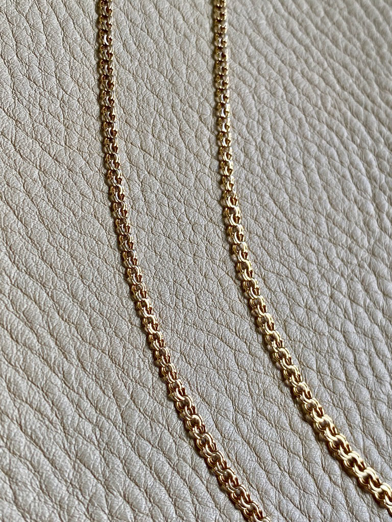 Vintage Double-link necklace - Made in Sweden - Solid 18k gold - 19.25” length