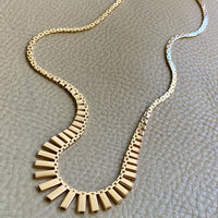 Dramatic SPARKLING! 14k gold cleopatra link necklace - 19.7 inch length