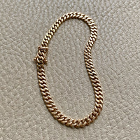 1957 Vintage Pressed Curb Link Bracelet in 18k Gold - 7.25 inch length