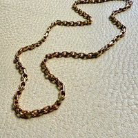 Vintage Danish Chunky Biker Link Chain Necklace in 14k Gold 3.5 mm width - 17 inch length