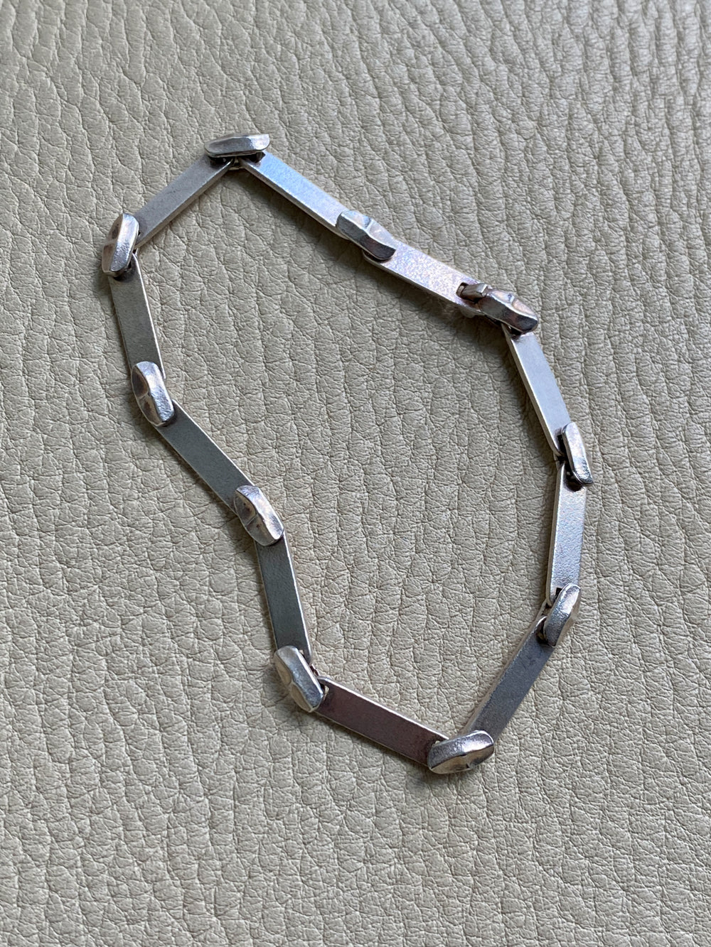 1985 ‘Labyrint’ bar link bracelet by Bjorn Weckstrom for Lapponia in sterling silver - 7.6 inch length