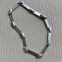 1985 ‘Labyrint’ bar link bracelet by Bjorn Weckstrom for Lapponia in sterling silver - 7.6 inch length