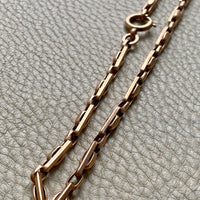 Antique Chunky Watch Chain in Rose Gold 14k - 17.3 inch length