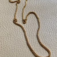 Antique Round Link Tubular Mesh Necklace - Solid 18k gold - 18 inch length