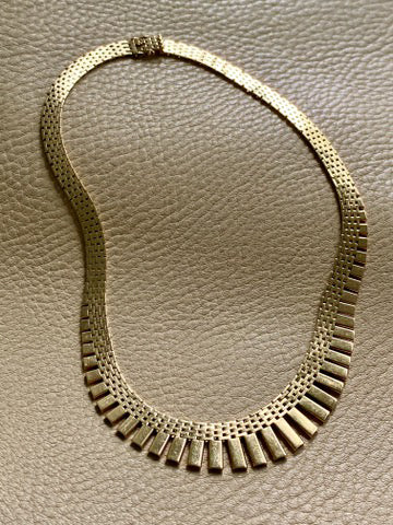 RADIANT! 14k Gold Cleopatra Link Necklace - Vintage Danish - 17 inch length