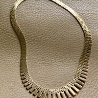 RADIANT! 14k Gold Cleopatra Link Necklace - Vintage Danish - 17 inch length