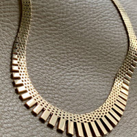 RADIANT! 14k Gold Cleopatra Link Necklace - Vintage Danish - 17 inch length