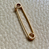 Vintage 14k gold rod safety pin brooch or chain extender