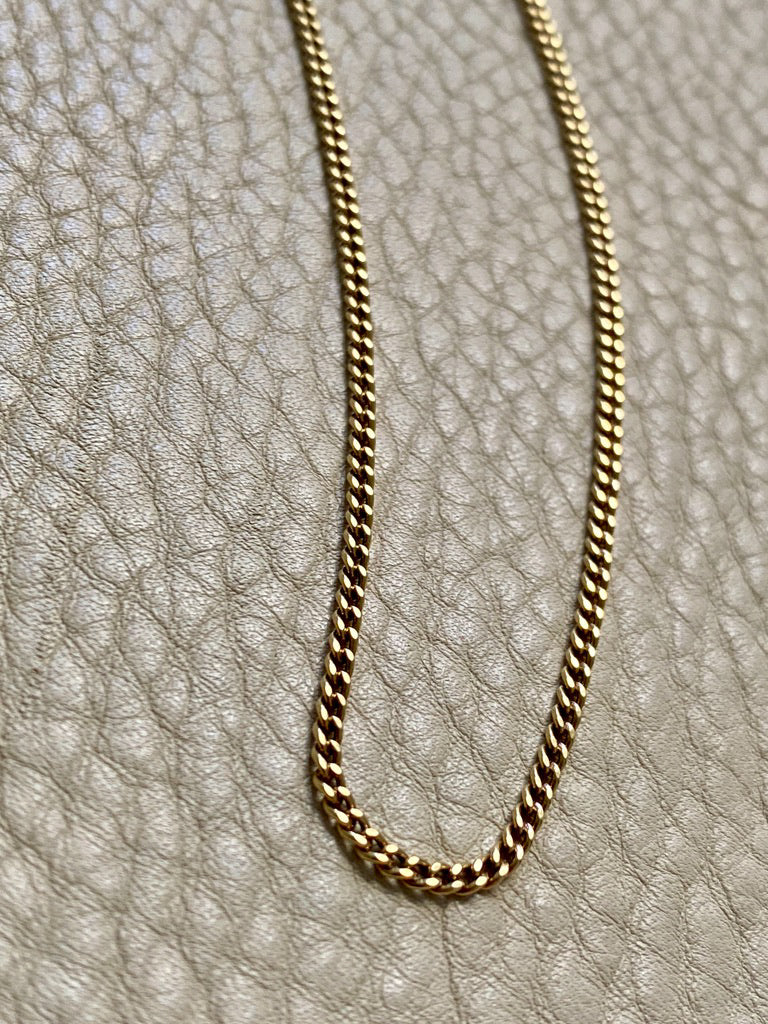 Vintage 18k gold curb link necklace - 17 inch length