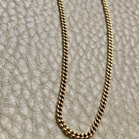 Vintage 18k gold curb link necklace - 17 inch length