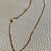 Vintage Swedish 18k gold curb link necklace - 16.25 inch length