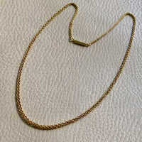 Antique Round Link Tubular Mesh Necklace - Solid 18k gold - 18 inch length