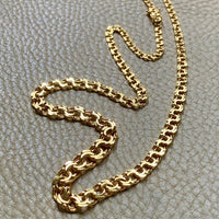 1964 Vintage Graduated Width Double Link Necklace in 18k Yellow Gold - 18 inch length