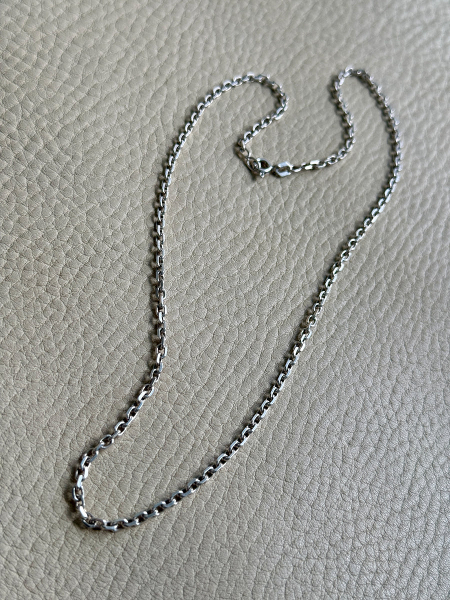 2.7mm Sterling Silver Danish Biker Chain Necklace - 18 inch length