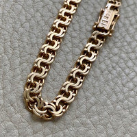 1954 Double link solid 18k gold bracelet by Rolf Miler- 7.6 inch length