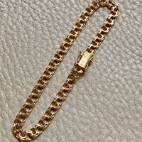 1963 Double link solid 18k gold bracelet - 7.25 inch length