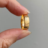 Vintage Engraved 14k Gold Band Ring Circa 1900-1950 - Size 5.25