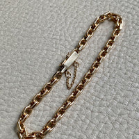 Early 1900s Era Biker Link Bracelet in 14k Gold by Bernhard Hertz - 7.5 inch length