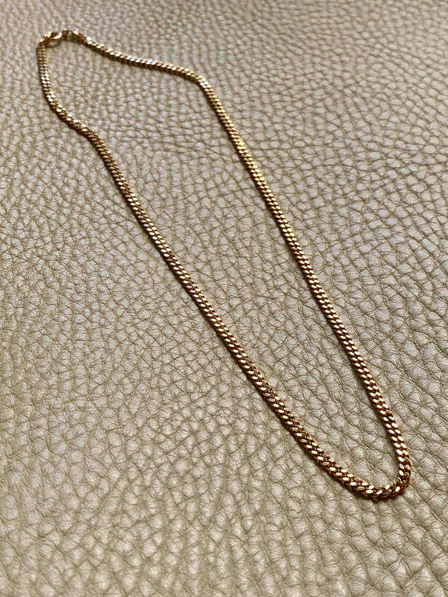 Vintage Swedish 18k gold curb link necklace - 16.25 inch length