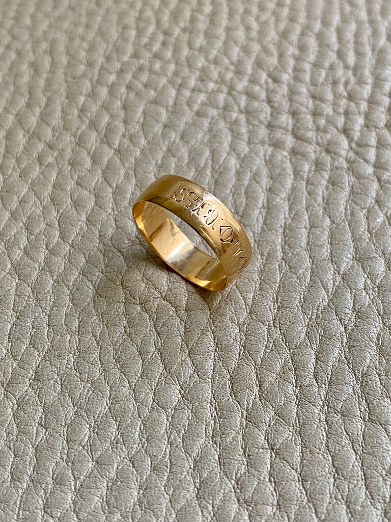 Vintage Engraved 14k Gold Band Ring Circa 1900-1950 - Size 5.25