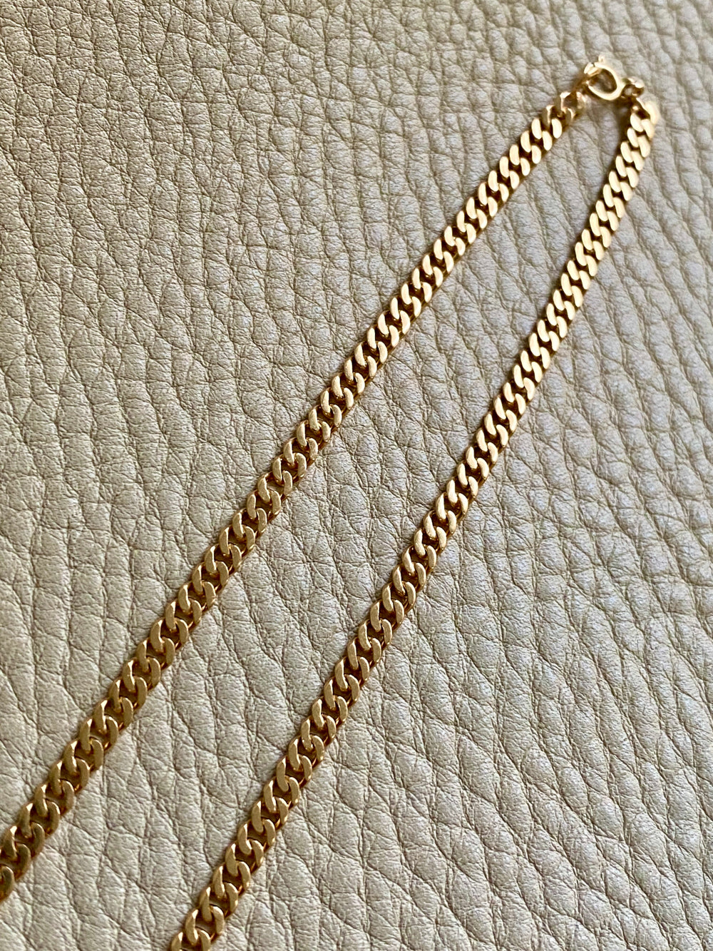 1923-1965 Swedish Vintage 18k Gold Pressed Curb Link Necklace - 18 inch length