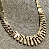 RADIANT! 14k Gold Cleopatra Link Necklace - Vintage Danish - 17 inch length