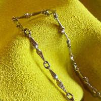 Scandinavian vintage twisted link choker necklace in silver - 16.1 inch length