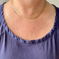 Vintage Omega Link Necklace in 18k Gold- Made in Trissino Italy, 1960s/1970s era - 16.5 inch length