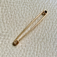 1965 Swedish Vintage 18k gold safety pin brooch or chain extender