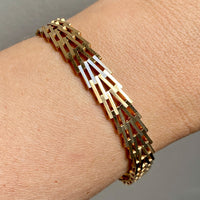 Vintage Danish V-link Bracelet in 14k Gold by SV Glymerrs - 7.5 inch length