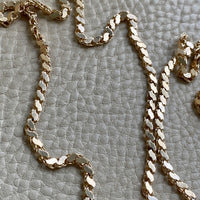 Mirrored double link chain necklace in 14k gold - Excellent 32” long length!