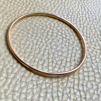 1955 Swedish Vintage 18k Gold Round Circular Solid Bangle - 7.5 inch interior circumference