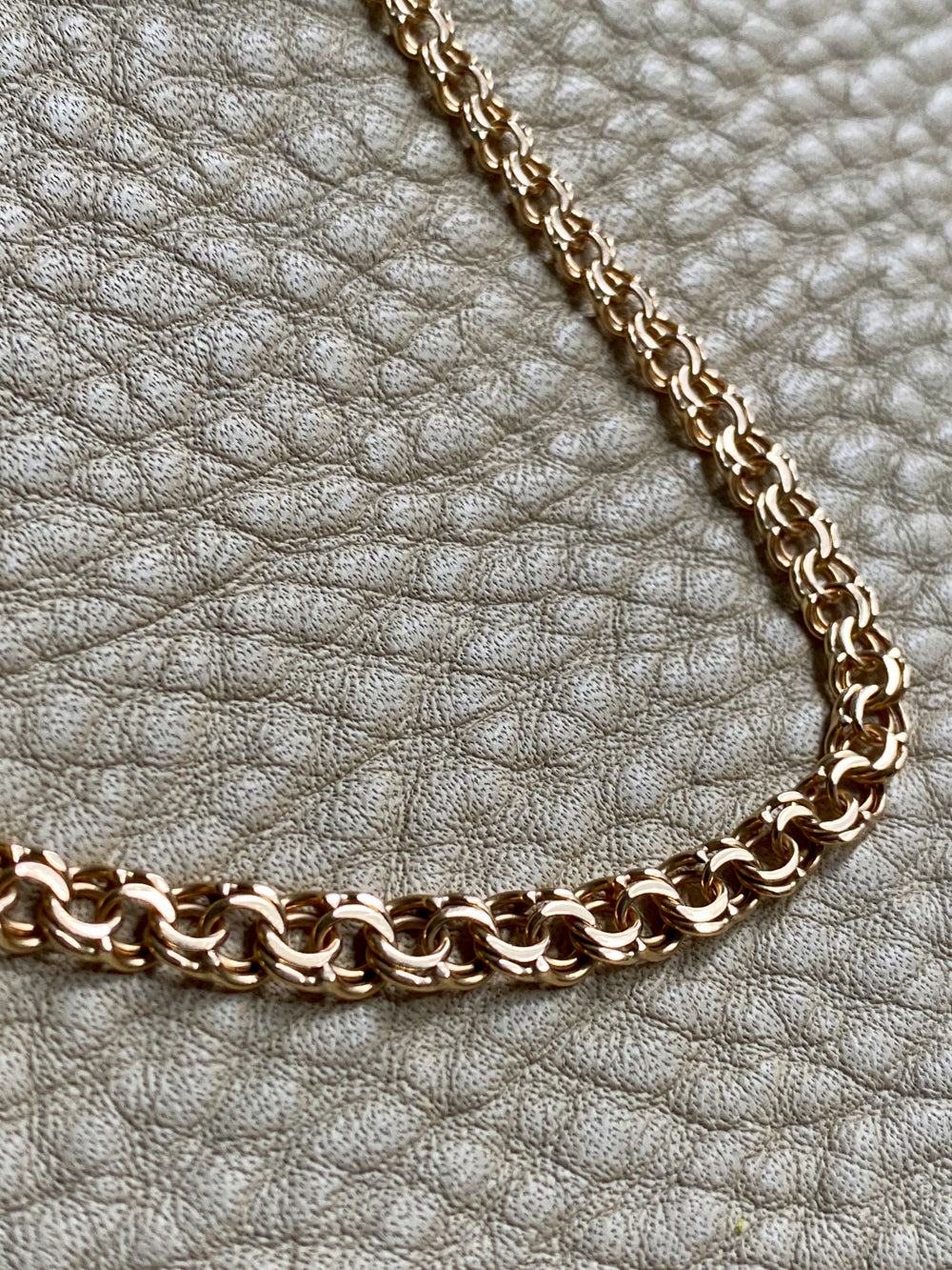 Vintage Double-link necklace - Solid 18k gold - Made in Kungsör, Sweden - 17.3 inch length