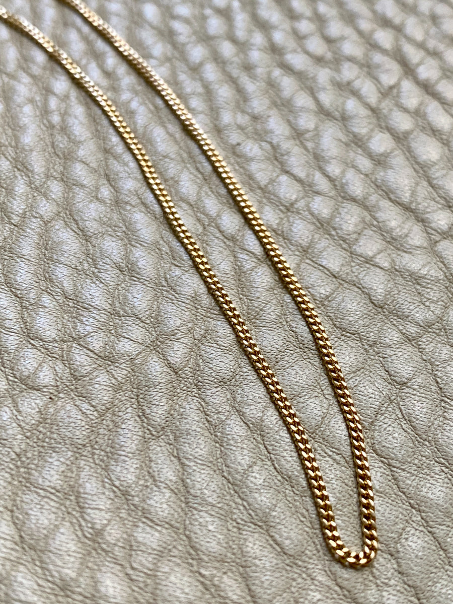 Vintage 18k gold curb link necklace - 20 inch length