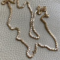 Mirrored double link chain necklace in 14k gold - Excellent 32” long length!