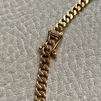 1957 Vintage Pressed Curb Link Bracelet in 18k Gold - 7.25 inch length