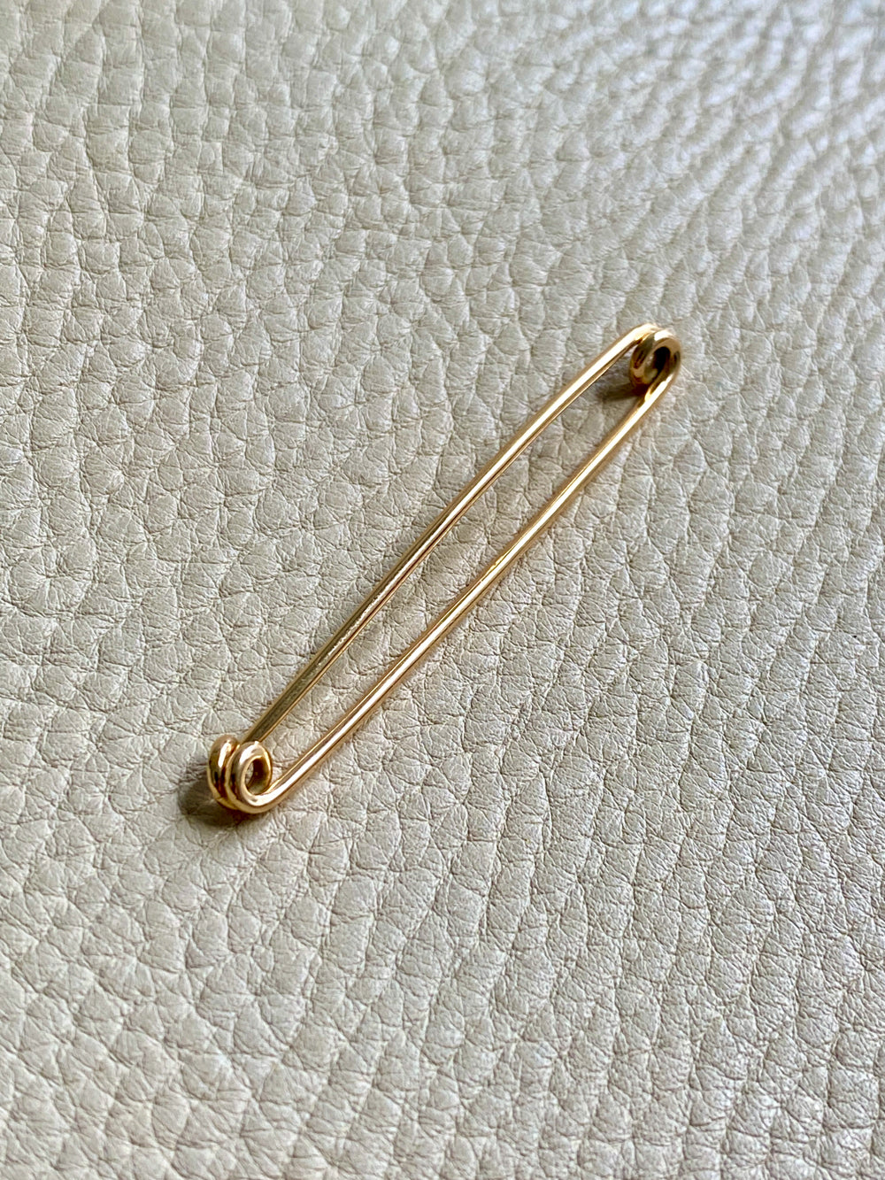 1965 Swedish Vintage 18k gold safety pin brooch or chain extender