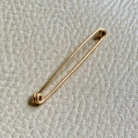 1965 Swedish Vintage 18k gold safety pin brooch or chain extender