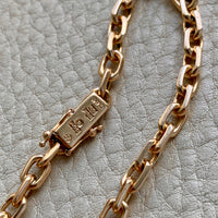 Swedish vintage 18k gold biker link bracelet 4.4mm width - 7.5 inch length