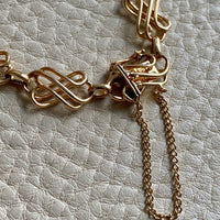 1946 Handmade Cursive Link Bracelet in 18k Gold - Stockholm, Sweden - 7.5 inch length