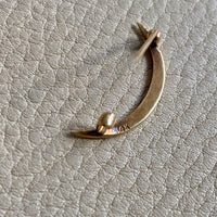 14k Gold Antique Graduated Seed Pearl Crescent Moon Pair of Brooches - Medium & Large