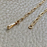 Skinny vintage paper clip chain in 18k gold - 15.6 inch length