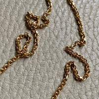 Sparkly 2mm Italian Biker link Necklace in 18k Gold - 19.6 inch length