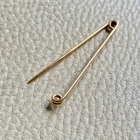 1965 Swedish Vintage 18k gold safety pin brooch or chain extender