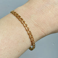 1963 Double link solid 18k gold bracelet - 7.25 inch length