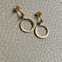 18k gold Circlet stud earrings - Early Victorian era Antique Swedish signed