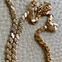 Mirrored double link chain necklace in 14k gold - Excellent 32” long length!