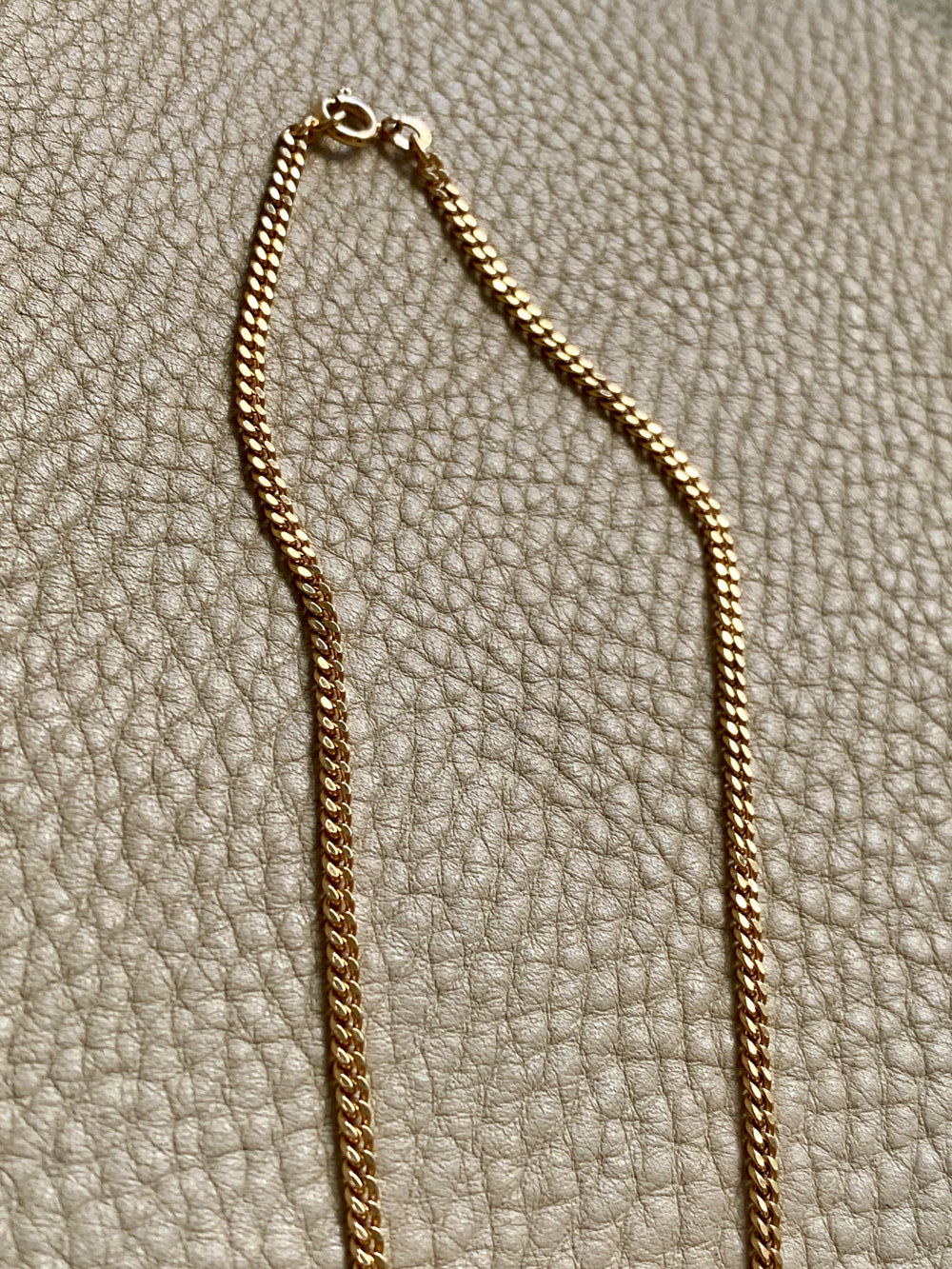 Vintage Swedish 18k gold curb link necklace - 16.25 inch length